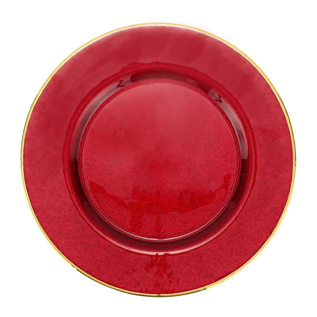 Vietri Metallic Glass Ruby Charger