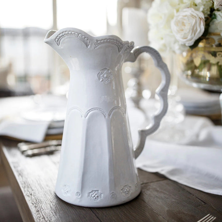 Arte Italica Merletto White Scalloped Pitcher