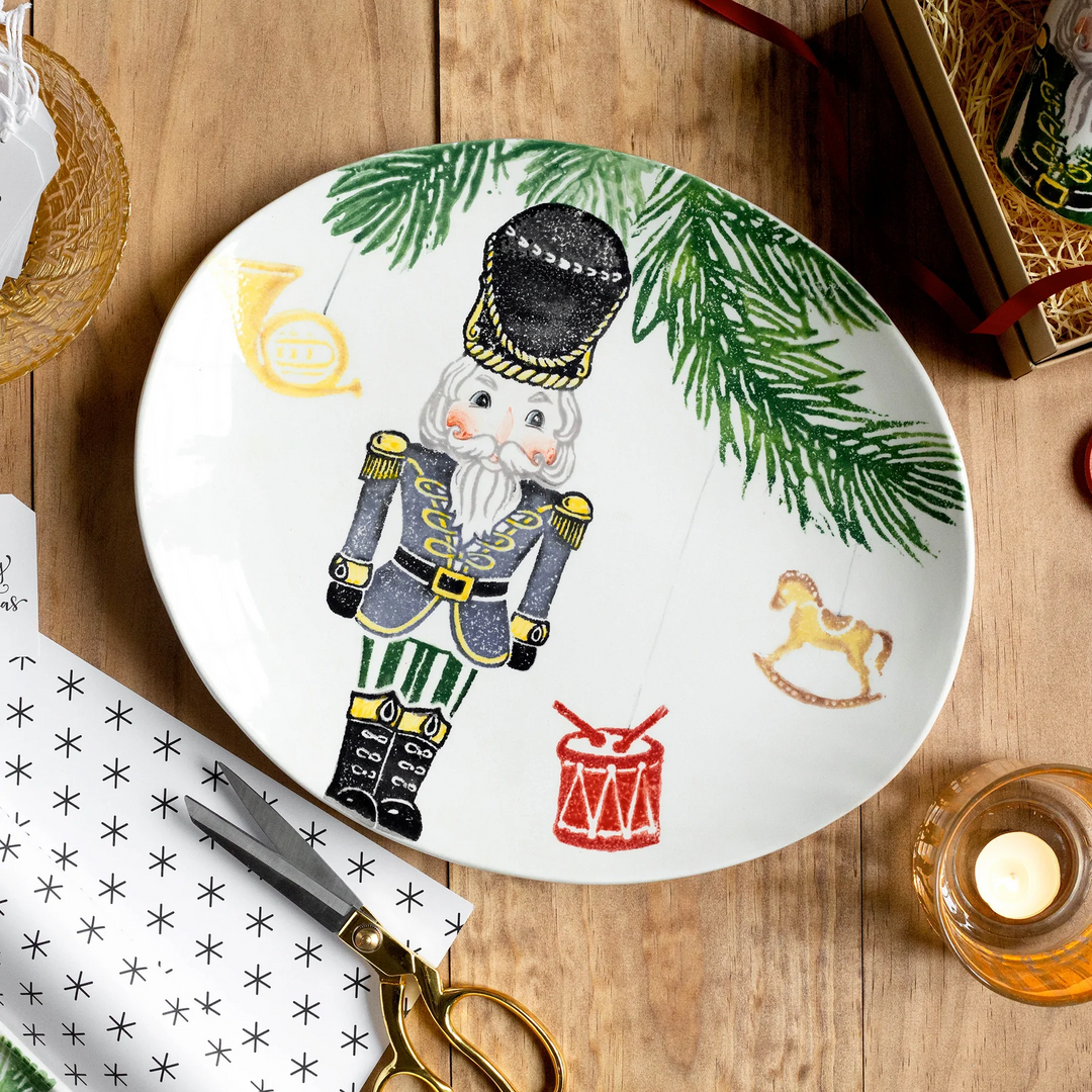 Vietri Nutcrackers Medium Oval Platter 