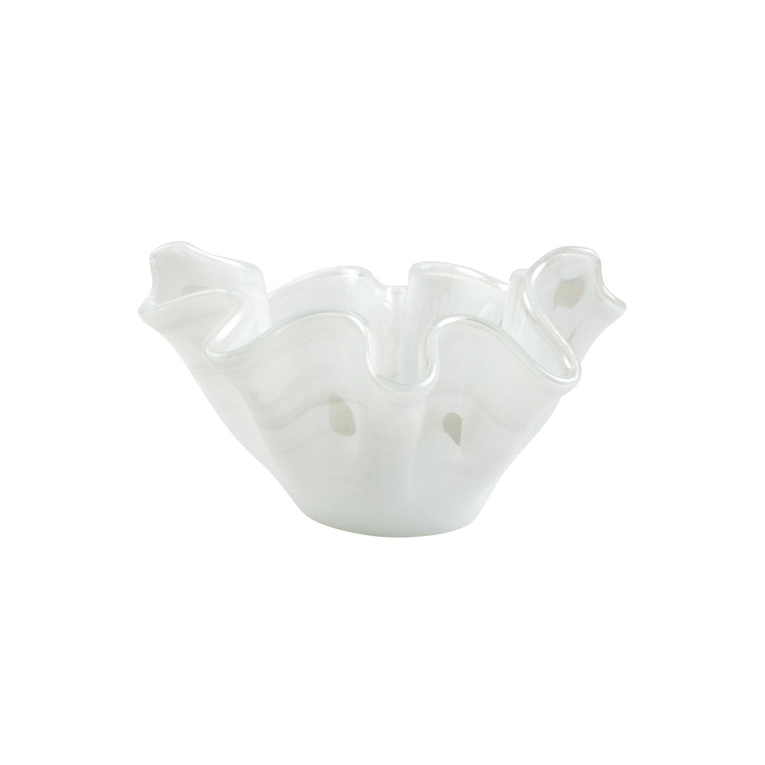 Vietri Onda Glass White Medium Bowl