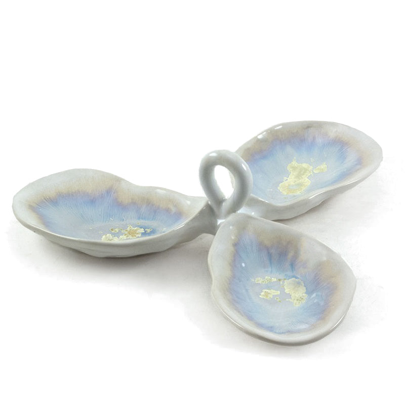 Ae Ceramics Oyster Series Condiment Dish w/ Handles in Pearl