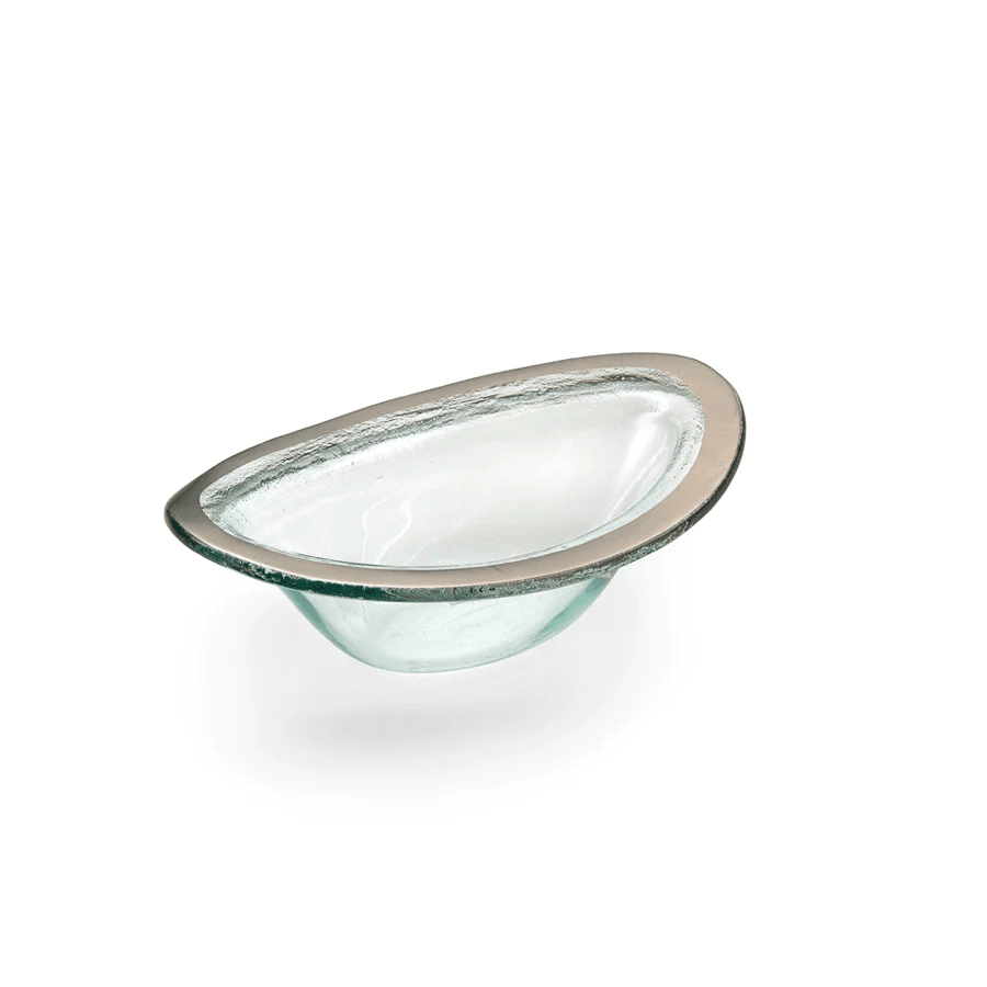 Annieglass Roman Antique Sauce Bowl platinum