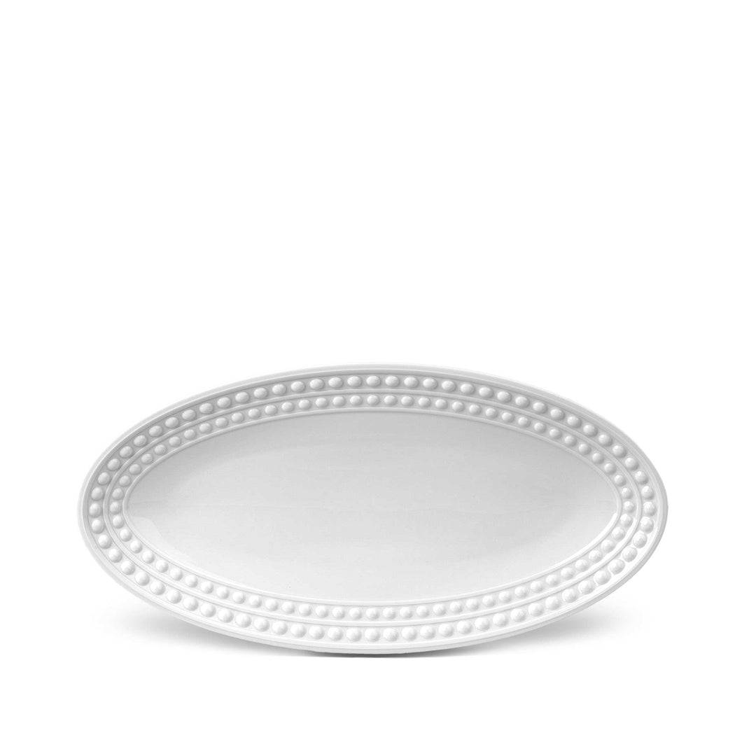 L'Objet Perlée White Oval Platter Small