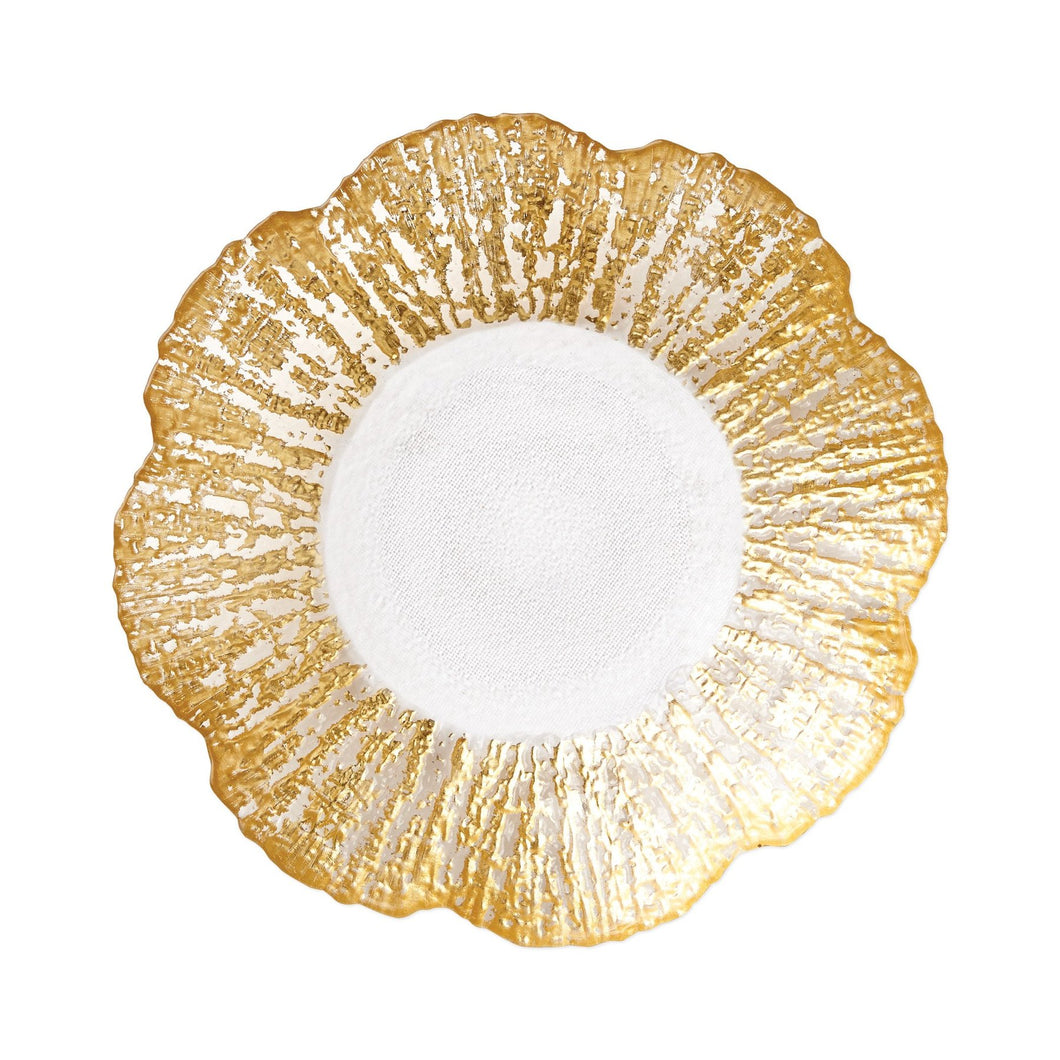 Vietri Rufolo Glass Gold Small Shallow Bowl
