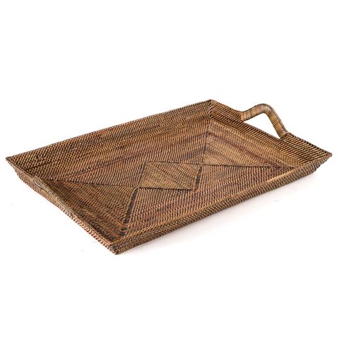 Calaisio Rectangular Tray w/ Slanting Wrapped Handles