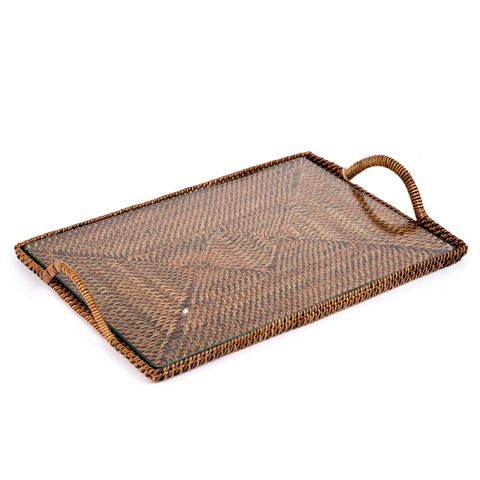 Calaisio Rectangular Tray w/ Glass Bottom, Small