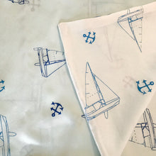 Load image into Gallery viewer, Silk Baby Lovey, Blue Sailboats
