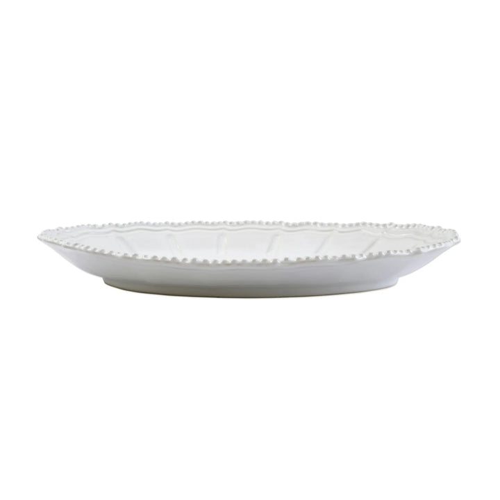 Vietri Incanto Stone White Baroque Large Oval Shallow Bowl