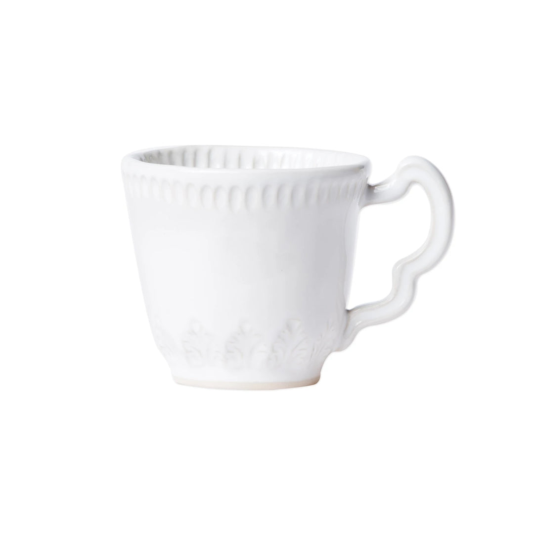 Vietri Incanto Stone White Leaf  Mug