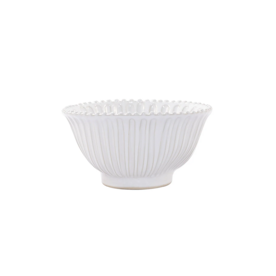 Vietri Incanto Stone White Stripe small Serving Bowl