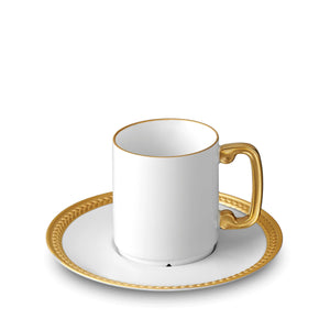 L'Objet Soie Tressée Gold Espresso Cup + Saucer
