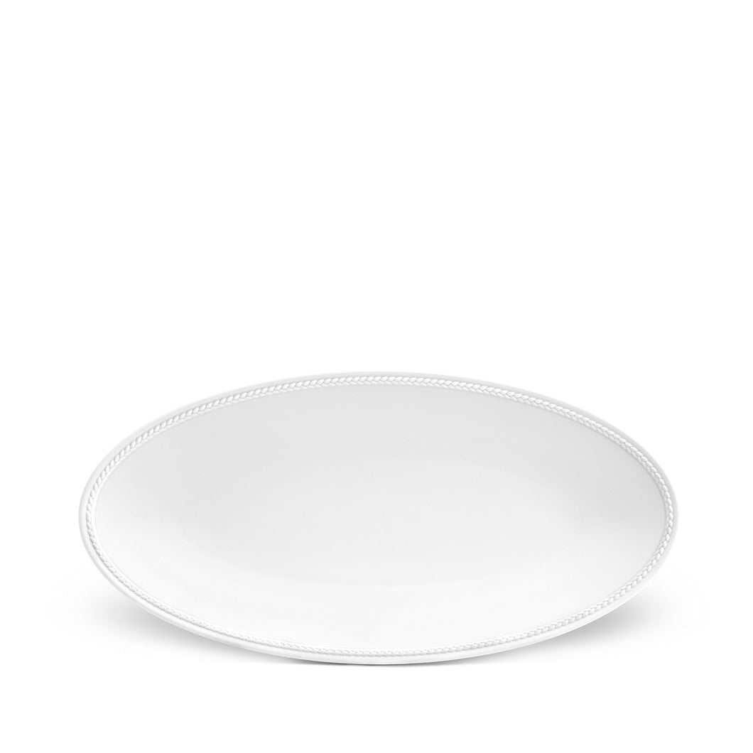 L'Objet Soie Tressée White Oval Platter Small