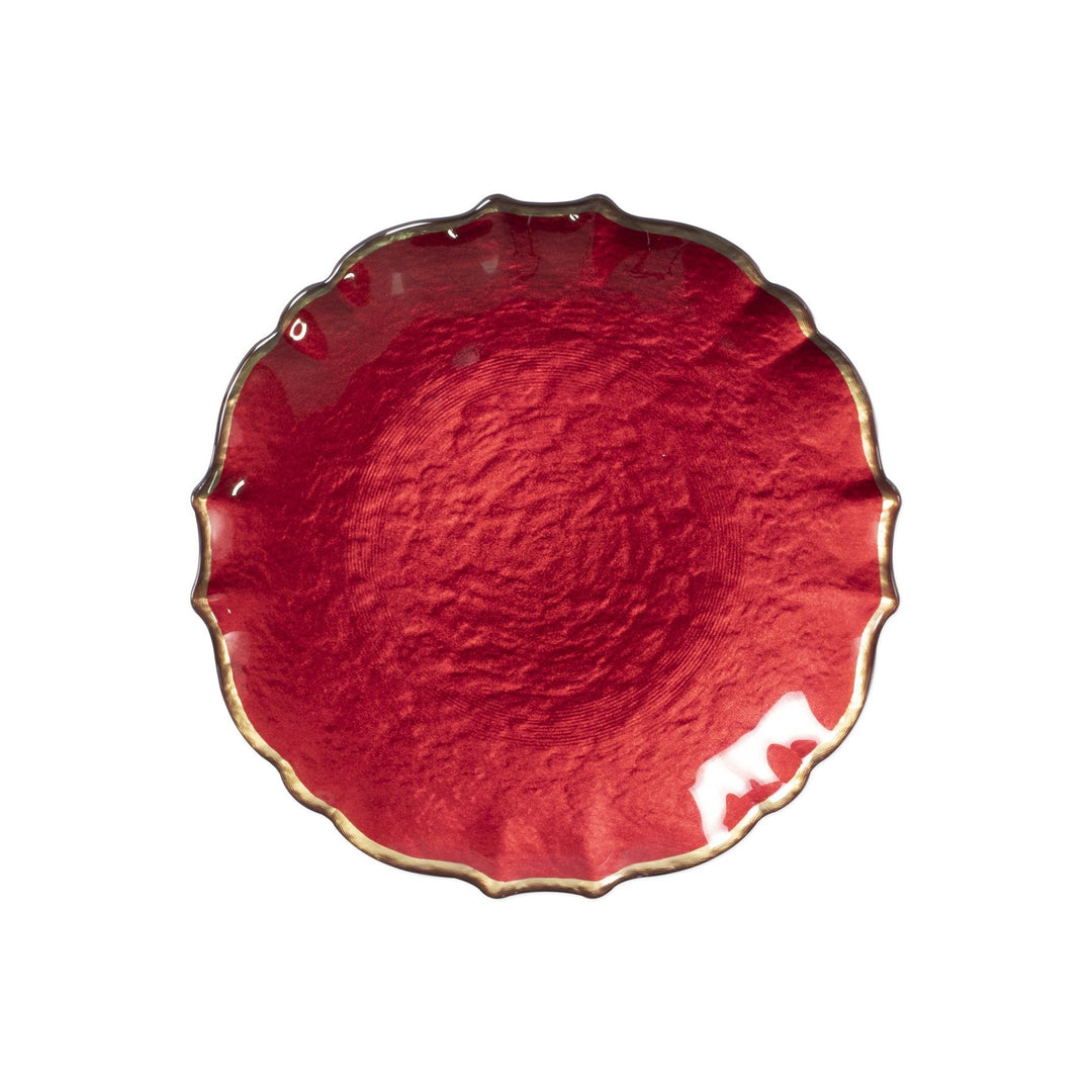 Vietri Baroque Glass Red Salad Plate