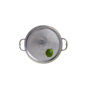 Match Pewter Small Round Tray w/ Handles