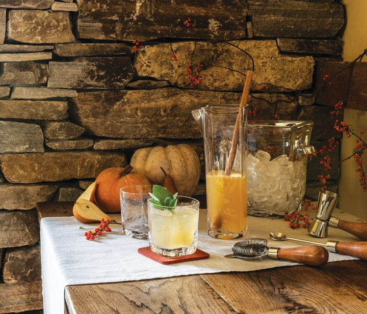 Simon Pearce Woodbury Cocktail Carafe and Bourbon glasses tumblers