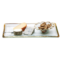 Load image into Gallery viewer, Annieglass Roman Antique Buffet Server with cheese charcuterie
