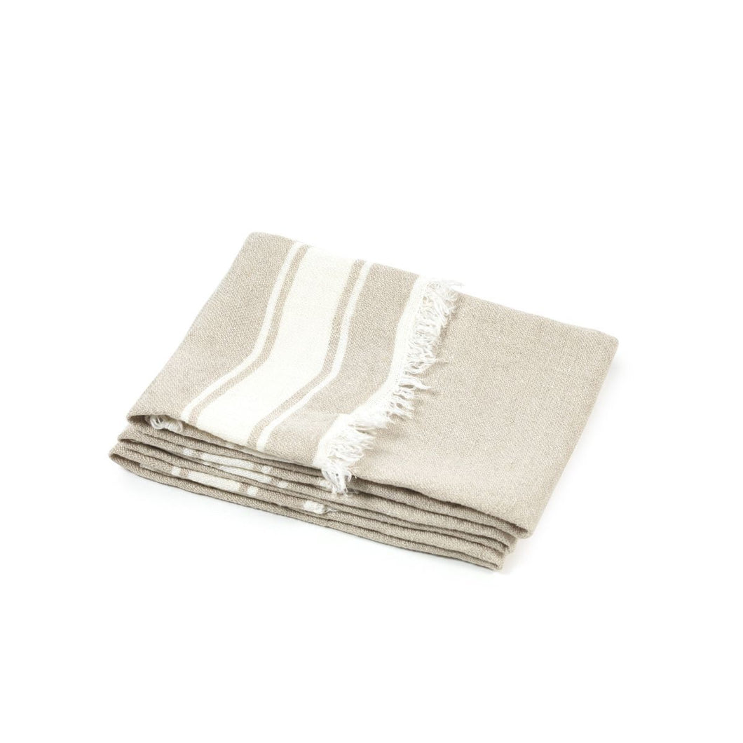 The Belgian Flax Stripe Guest Towel