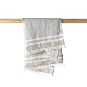 The Belgian Gray Stripe Guest Towel