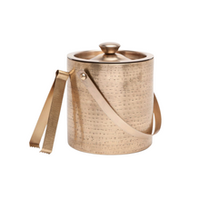 Load image into Gallery viewer, Winsford Antique Brass Ice Bucket + Tongs
