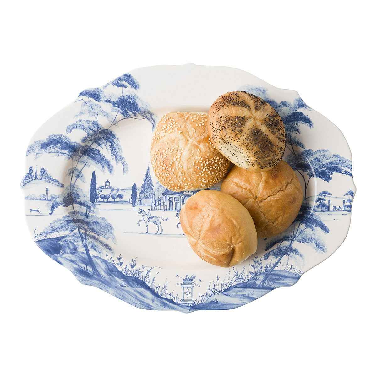 Juliska Country Estate Delft Blue Serving Platter Medium - Thumbnail 4