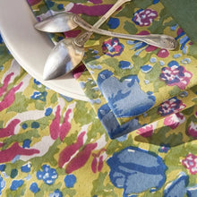 Load image into Gallery viewer, Jardin Blue &amp; Vert Tablecloth
