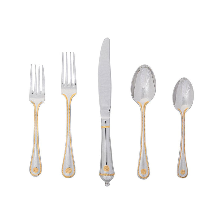 Juliska Berry & Thread Polished w/ Gold Accents 5 Piece Flatware Set