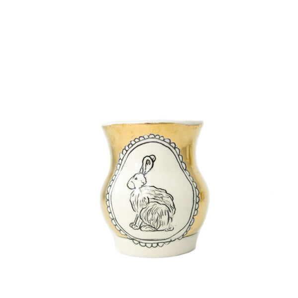 Hope & Mary Woodland Animal Gold Vase, Medium