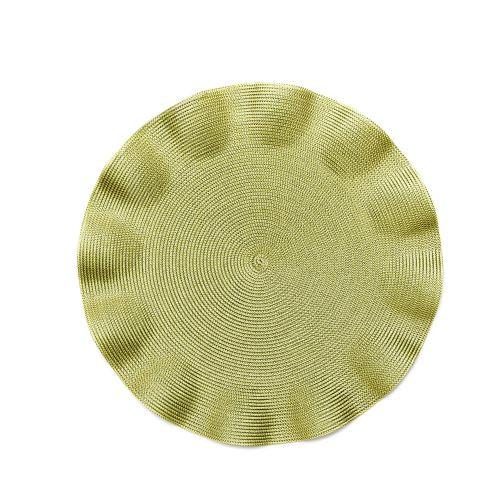 Linen Braid Ruffle Placemat in Grass