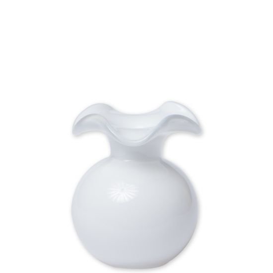 Vietri Hibiscus Glass White Bud Vase