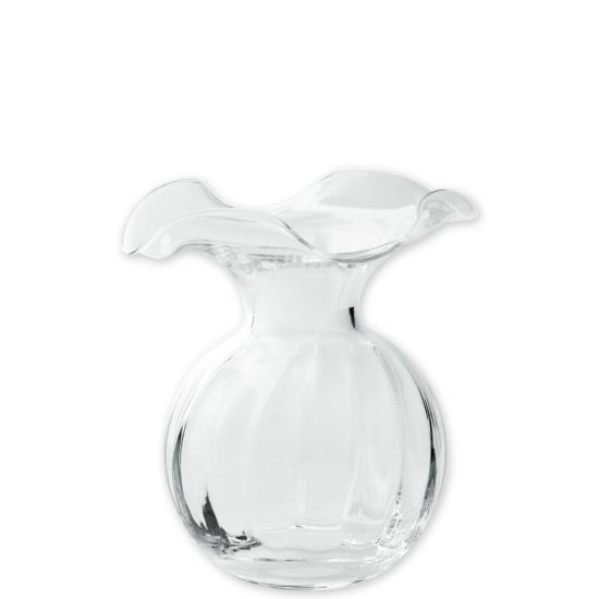 Vietri Hibiscus Glass Clear Vase, Small