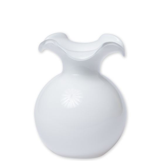 Vietri Hibiscus Glass White Vase, Small