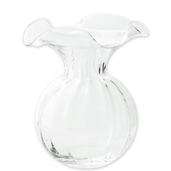 Vietri Hibiscus Glass Clear Vase, Large