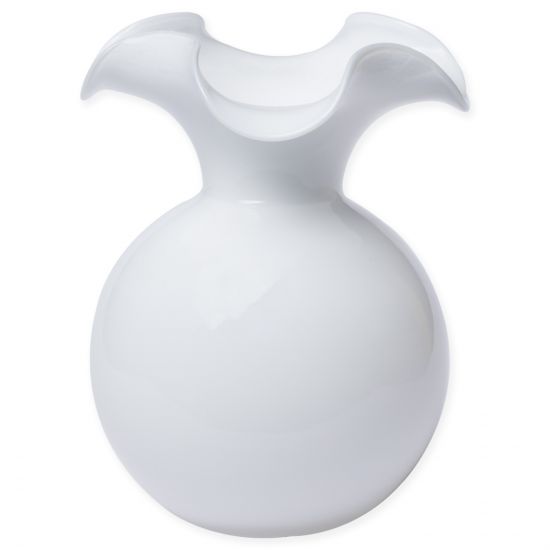 Vietri Hibiscus Glass White Vase, Large