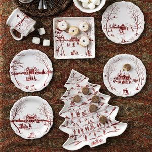 Juliska Country Estate Winter Frolic Ruby Sweets Tray "Mr. & Mrs. Claus"