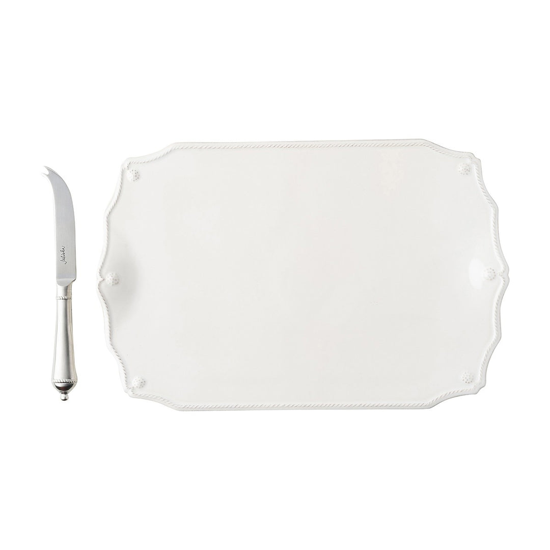 Juliska Berry & Thread Whitewash Serving Board w/ Knife Set