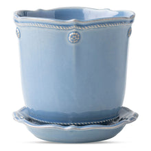 Load image into Gallery viewer, Juliska Berry &amp; Thread Chambray Planter &amp; Saucer 5.25&quot;
