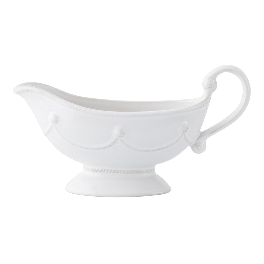 Juliska Berry & Thread Whitewash Sauce Boat & Stand