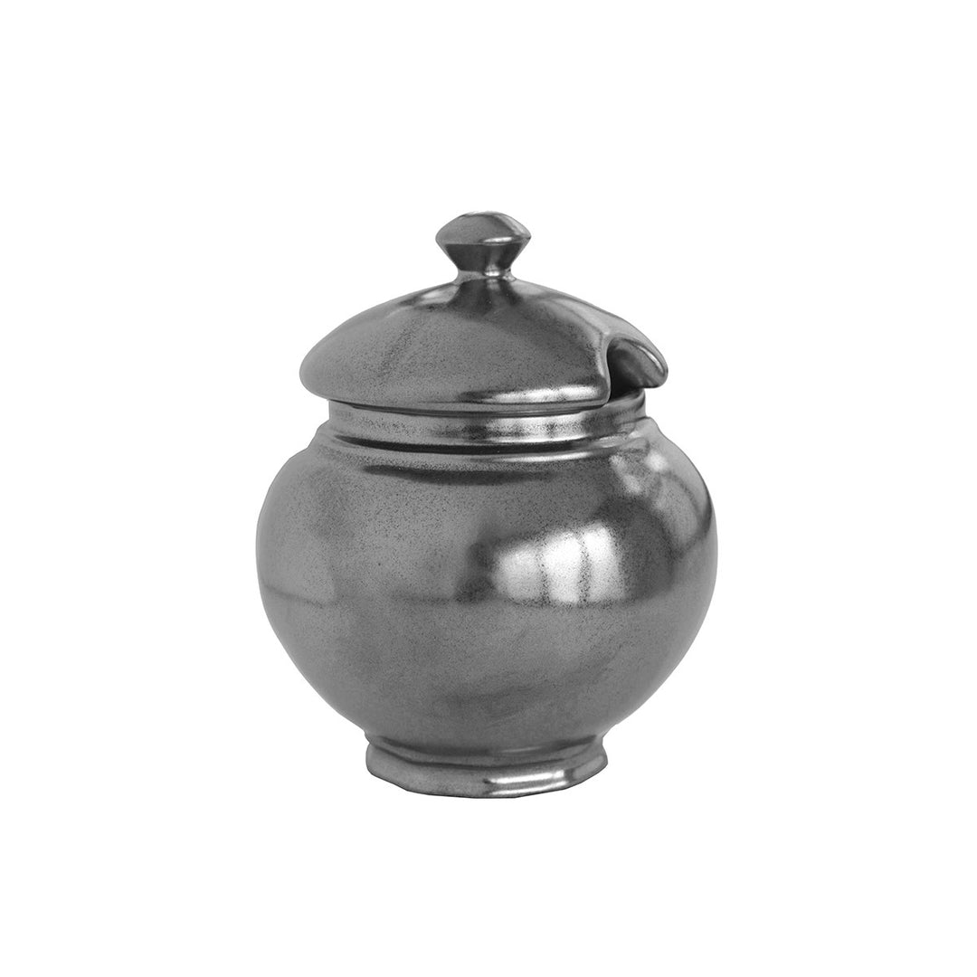 Juliska Pewter Stoneware Lidded Sugar Bowl