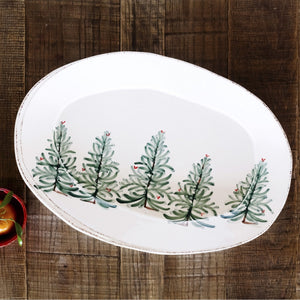 Vietri Lastra Holiday Large Oval Platter