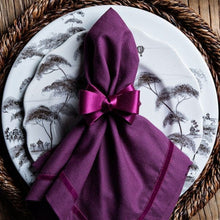 Load image into Gallery viewer, Juliska Velvet Trim Plum Napkin
