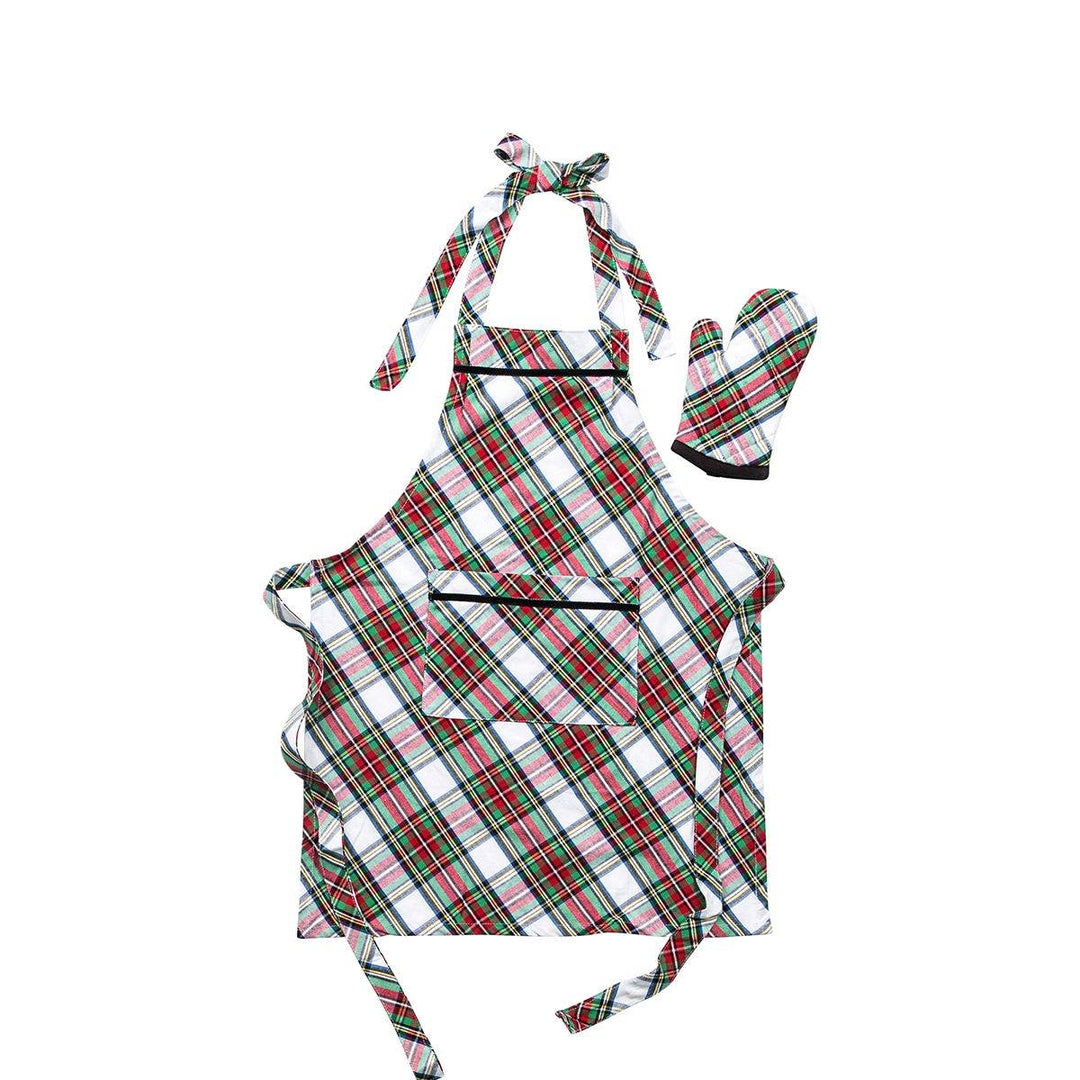 Juliska Stewart Tartan Child Apron & Oven Mitt