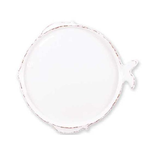 Vietri Lastra Melamine White Fish Salad / Dessert Plate