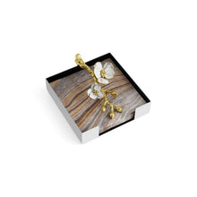 Load image into Gallery viewer, Michael Aram white and gold orchid napkin holder
