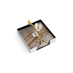 Michael Aram white and gold orchid napkin holder