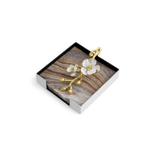 Load image into Gallery viewer, Michael Aram white and gold orchid napkin holder
