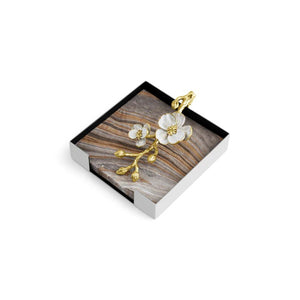 Michael Aram white and gold orchid napkin holder