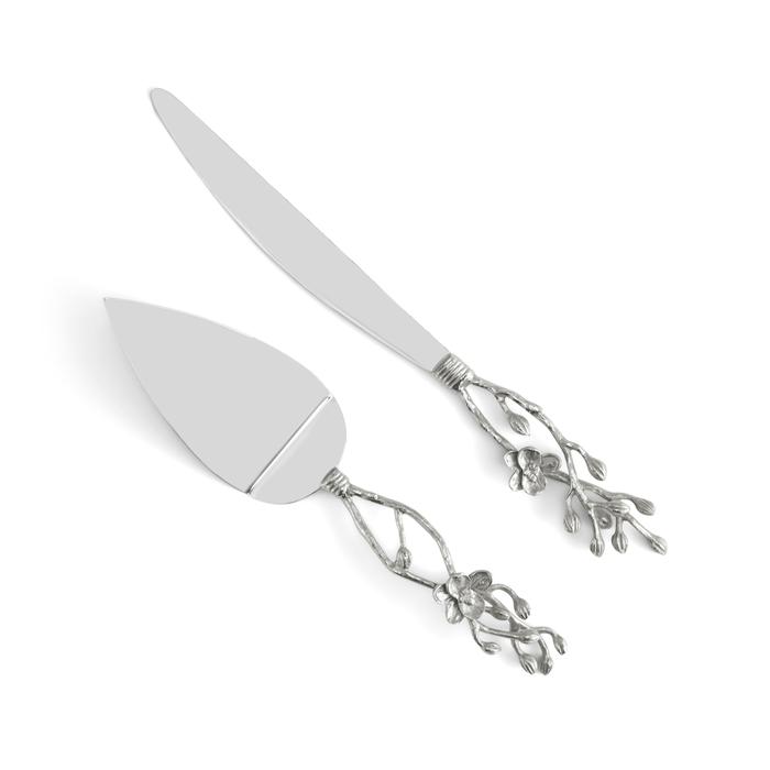 Michael Aram White Orchid Wedding Cake Knife & Server Set