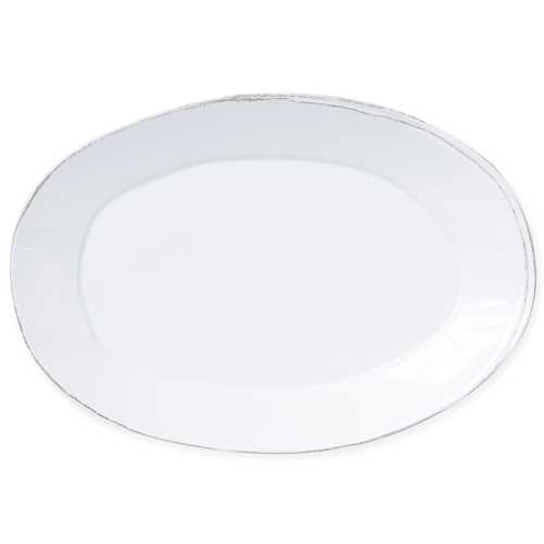 Vietri Lastra Melamine White Oval Platter