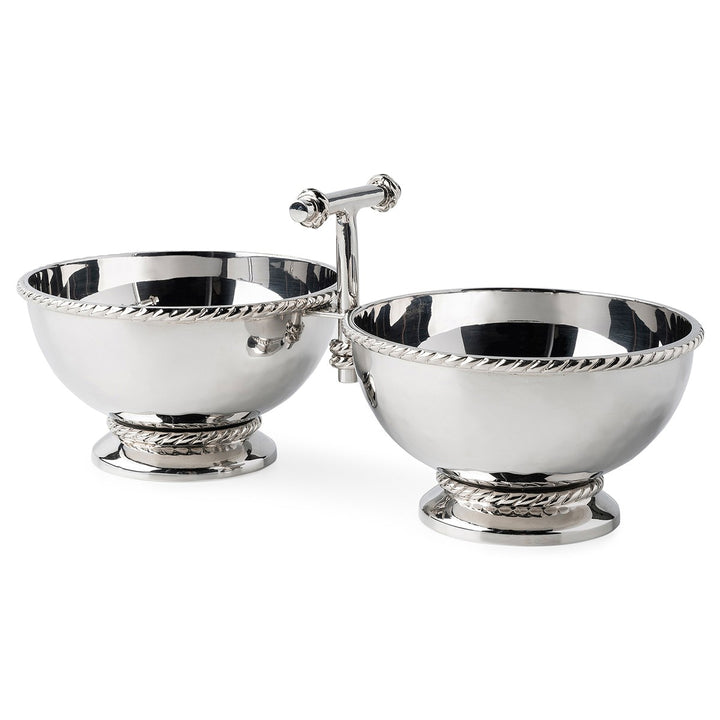 Juliska Graham Hammered Metal Double Cocktail Bowl