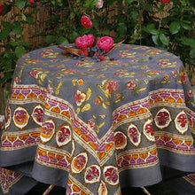 Load image into Gallery viewer, Pansy Red &amp; Grey Tablecloth
